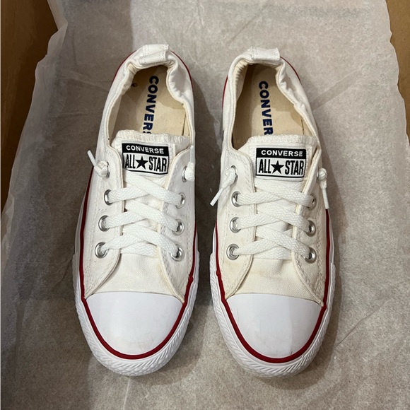 Converse Unisex Low Top Chuck Taylor All Star OX Shoes, White/Red/Navy - Picture 6 of 7